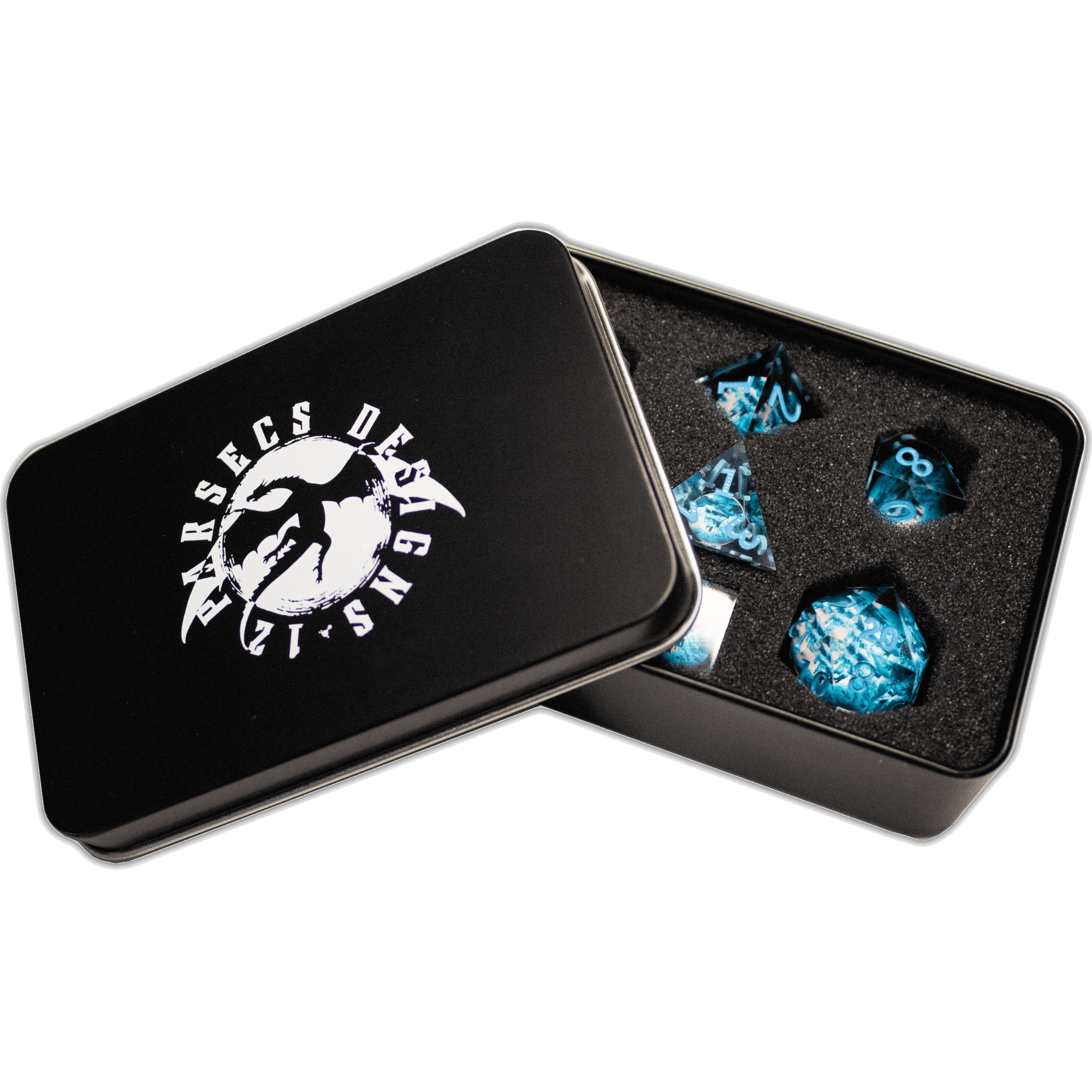 Glacial Fortress 7pc Resin Dice Set | Little Worlds Collection