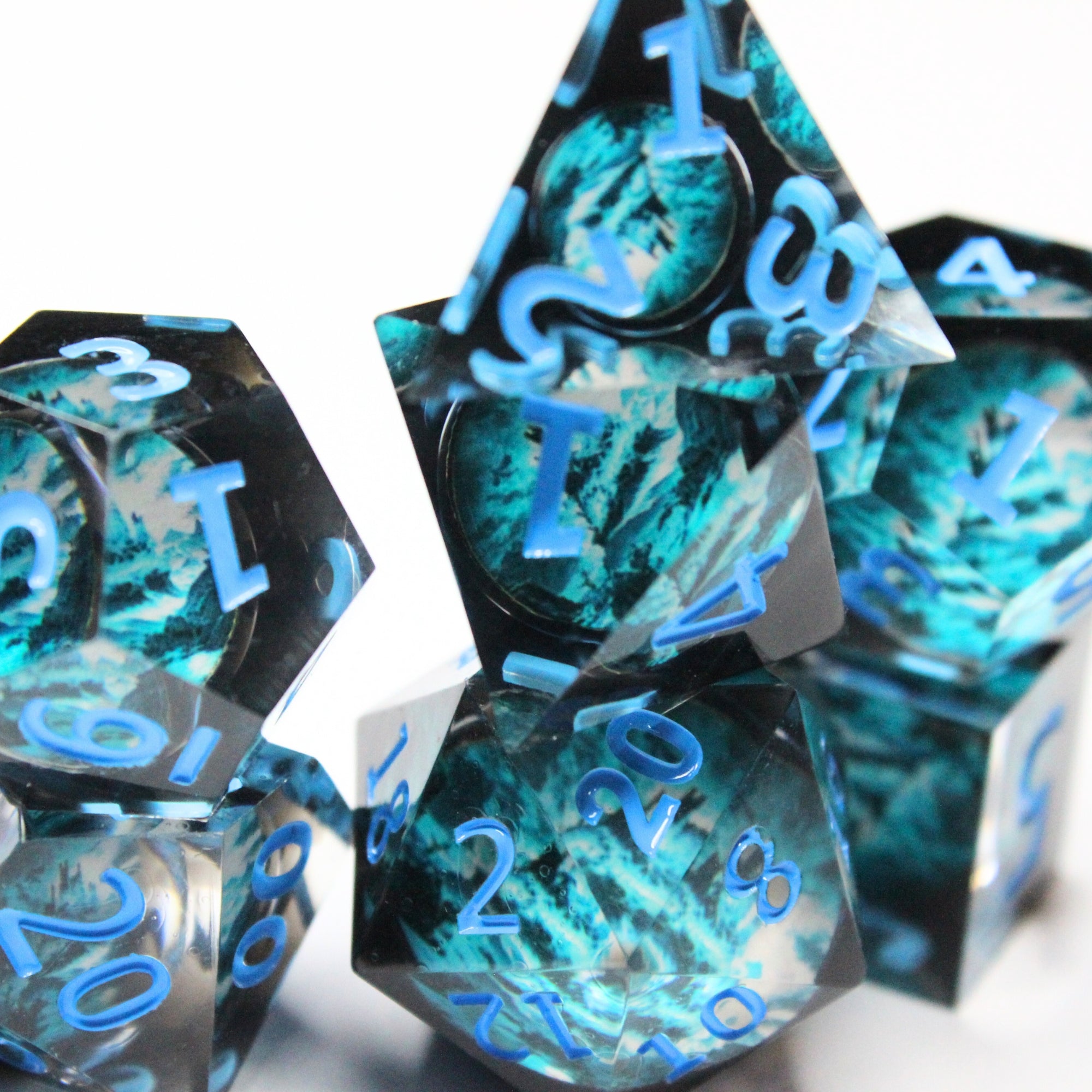 Glacial Fortress 7pc Resin Dice Set | Little Worlds Collection