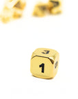 Gold Plated Metal Dice (7pcs Set)