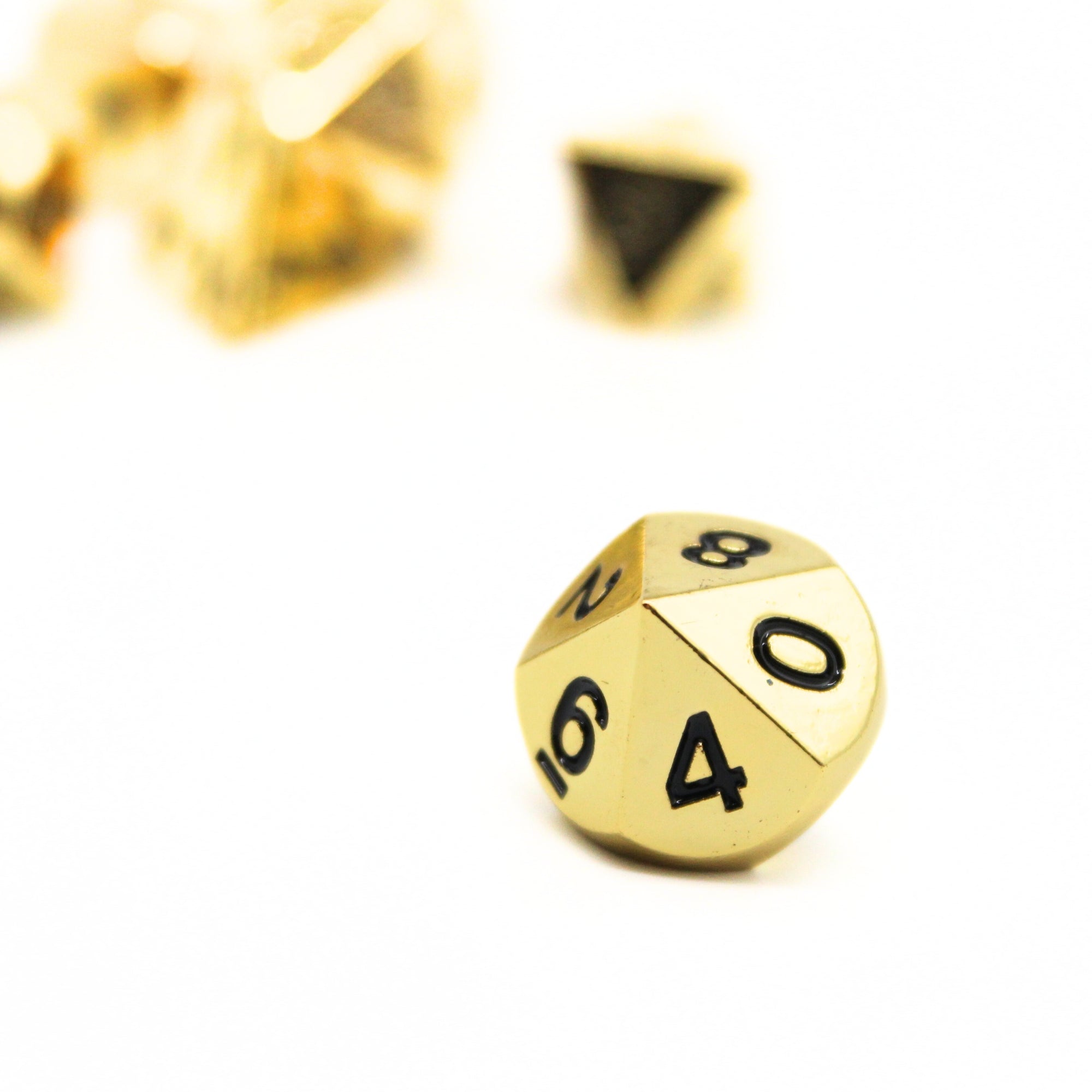 Gold Plated Metal Dice (7pcs Set)