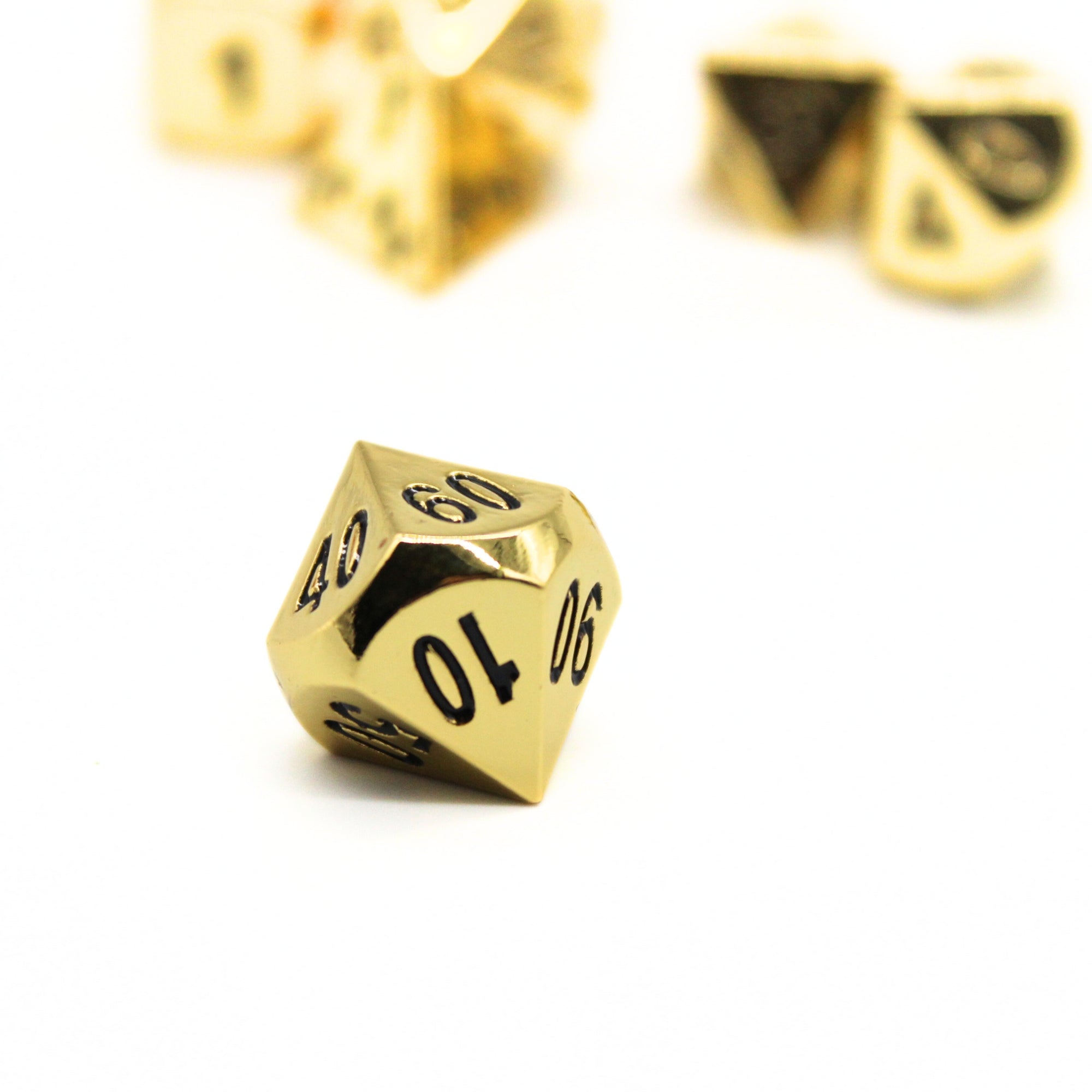 Gold Plated Metal Dice (7pcs Set)