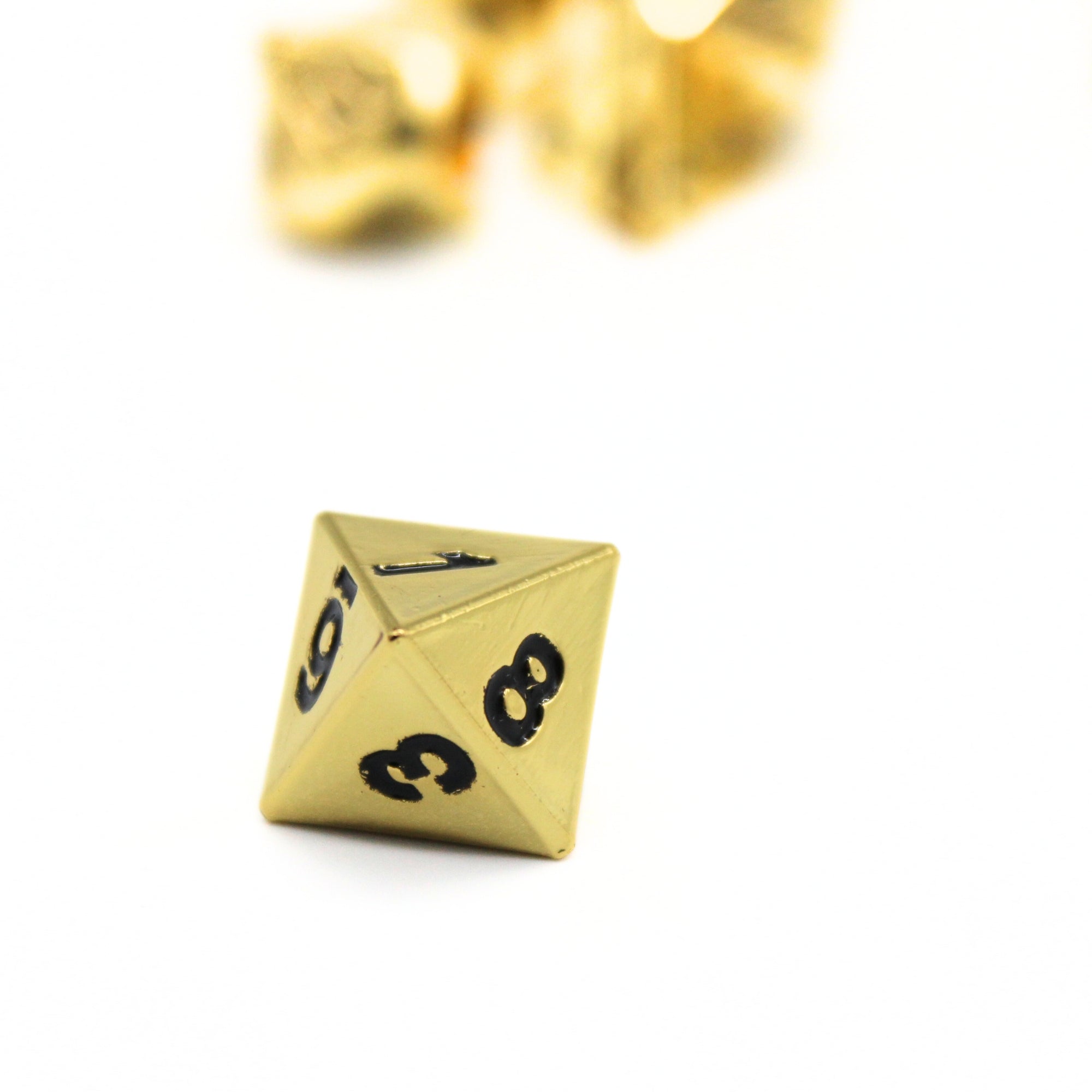 Gold Plated Metal Dice (7pcs Set)