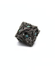 Green Dragon Eye Hollow Metal Dice (7pcs Set)