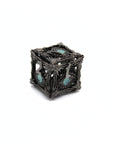 Green Dragon Eye Hollow Metal Dice (7pcs Set)