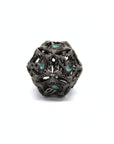 Green Dragon Eye Hollow Metal Dice (7pcs Set)