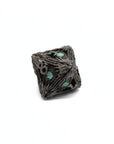 Green Dragon Eye Hollow Metal Dice (7pcs Set)