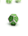 Green Heart Metal Dice (7pcs Set)