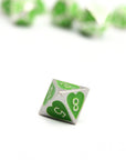 Green Heart Metal Dice (7pcs Set)