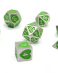 Green Heart Metal Dice (7pcs Set)