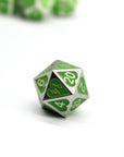 Green Heart Metal Dice (7pcs Set)