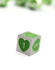 Green Heart Metal Dice (7pcs Set)