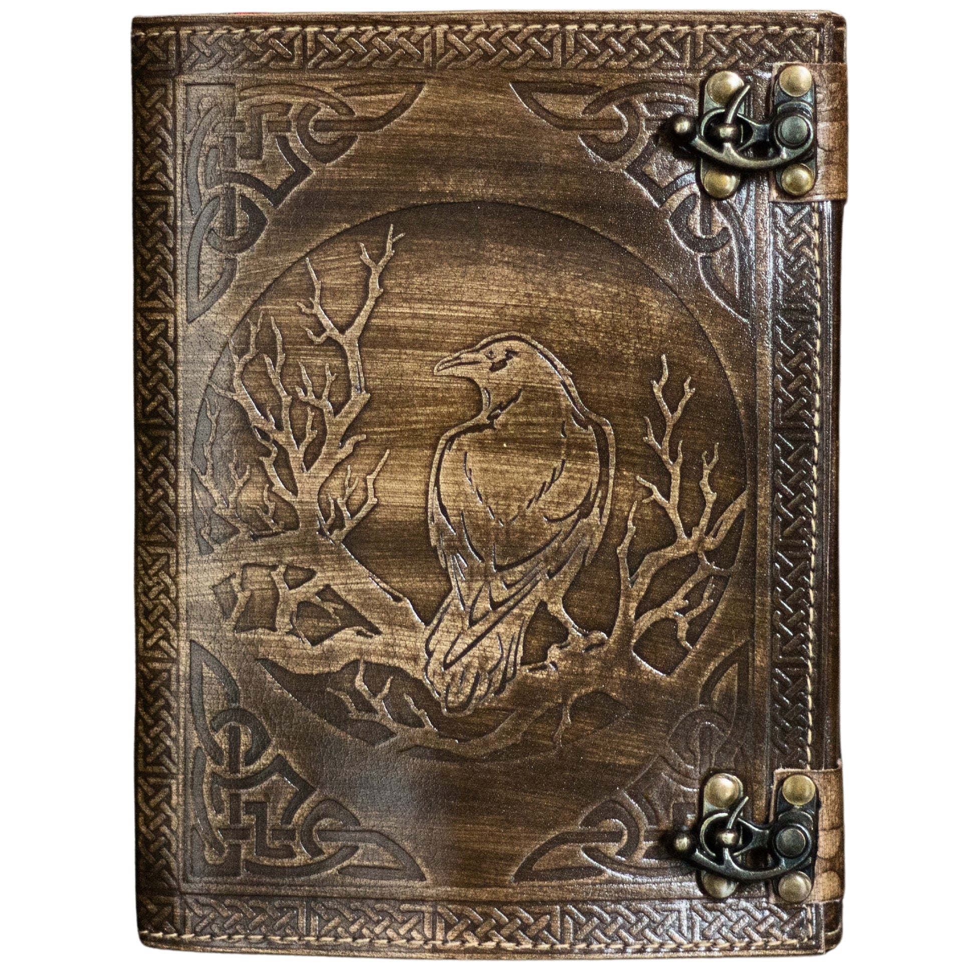 BROWN LEATHER BOUND JOURNAL - DECKLE EDGE WATERCOLOR PAPER