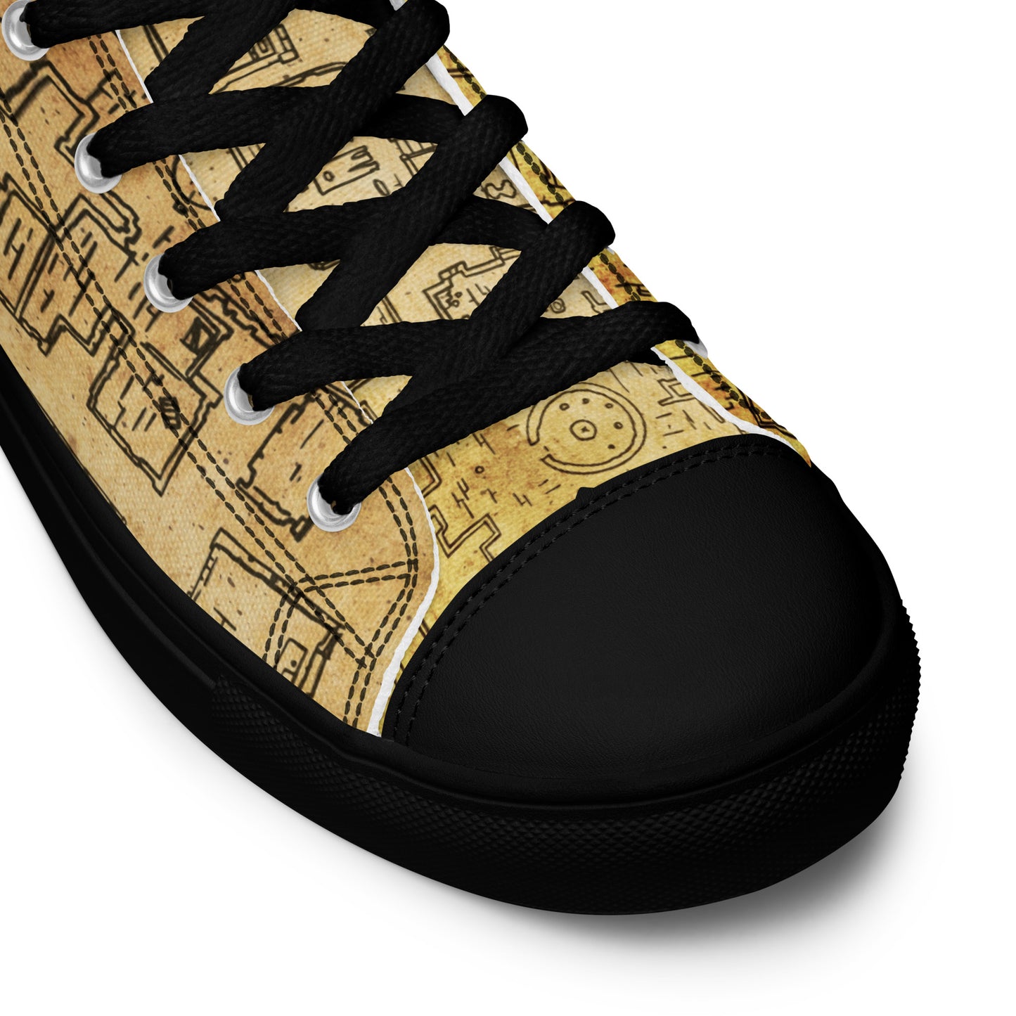Dungeon Map Men’s High Top Canvas Shoes