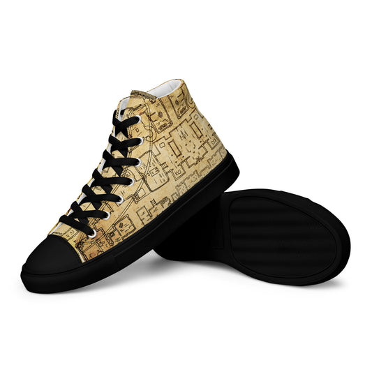Dungeon Map Women’s High Top Canvas Shoes