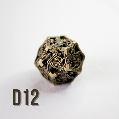 Stone Dragon | Hollow Metal Dice (7pc Set)