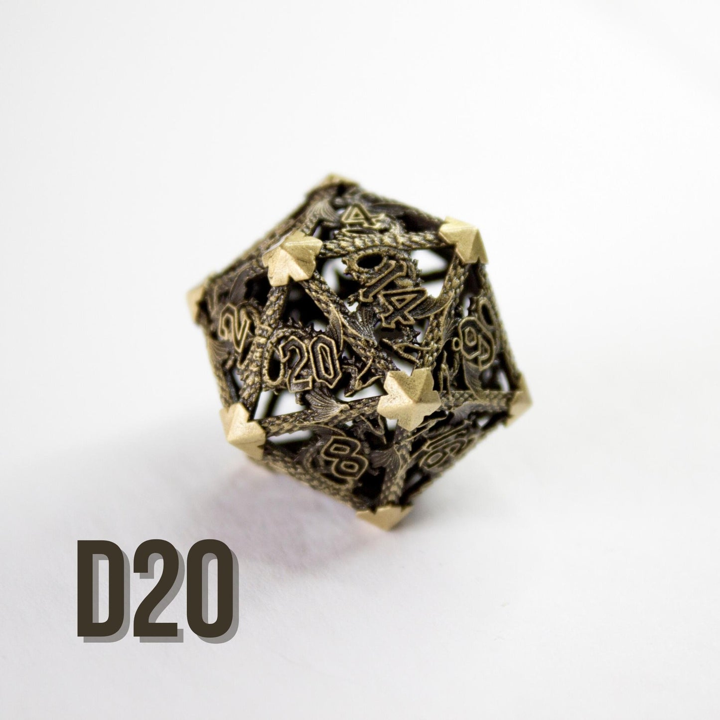 Stone Dragon | Hollow Metal Dice (7pc Set)