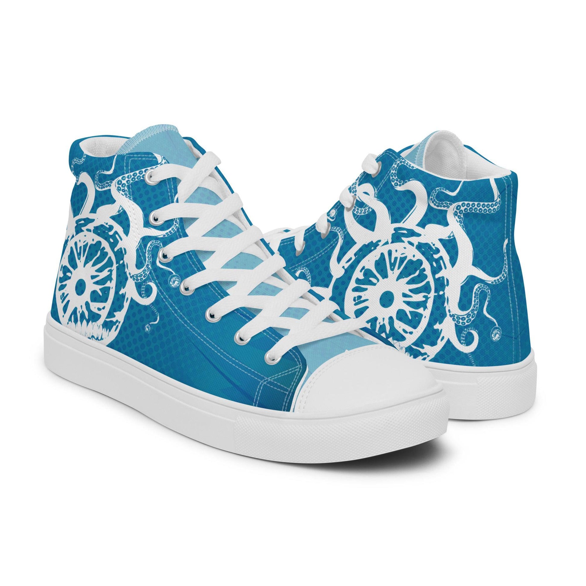 Beholder in White High Top Canvas Shoes (Men’s)