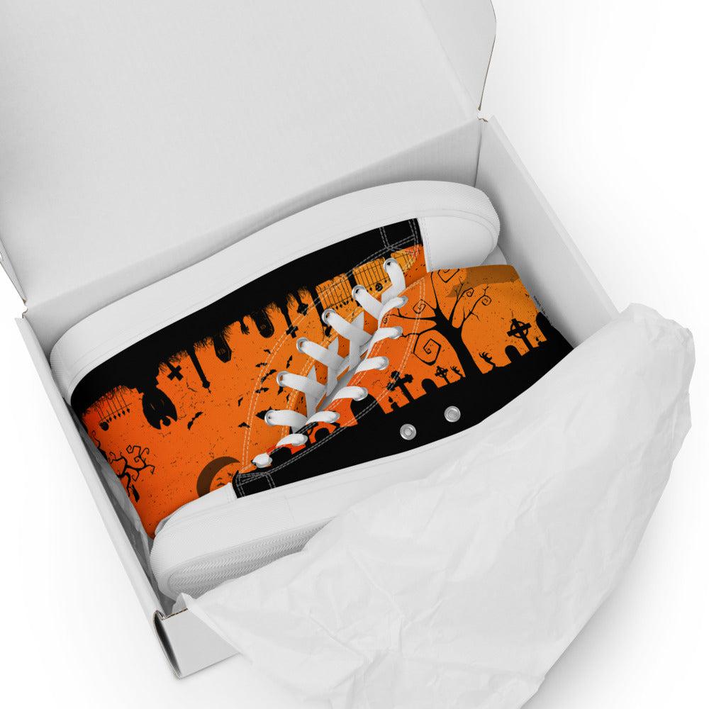 Halloween Cemetery High Top Canvas Shoes (Women’s)