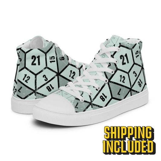 Polyhedral Dice High Top Canvas Shoes (Men’s)