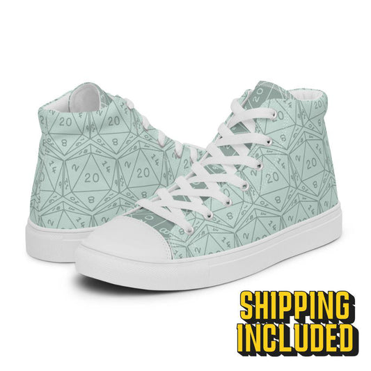 Polyhedral DnD Dice High Top Canvas Shoes (Women’s)