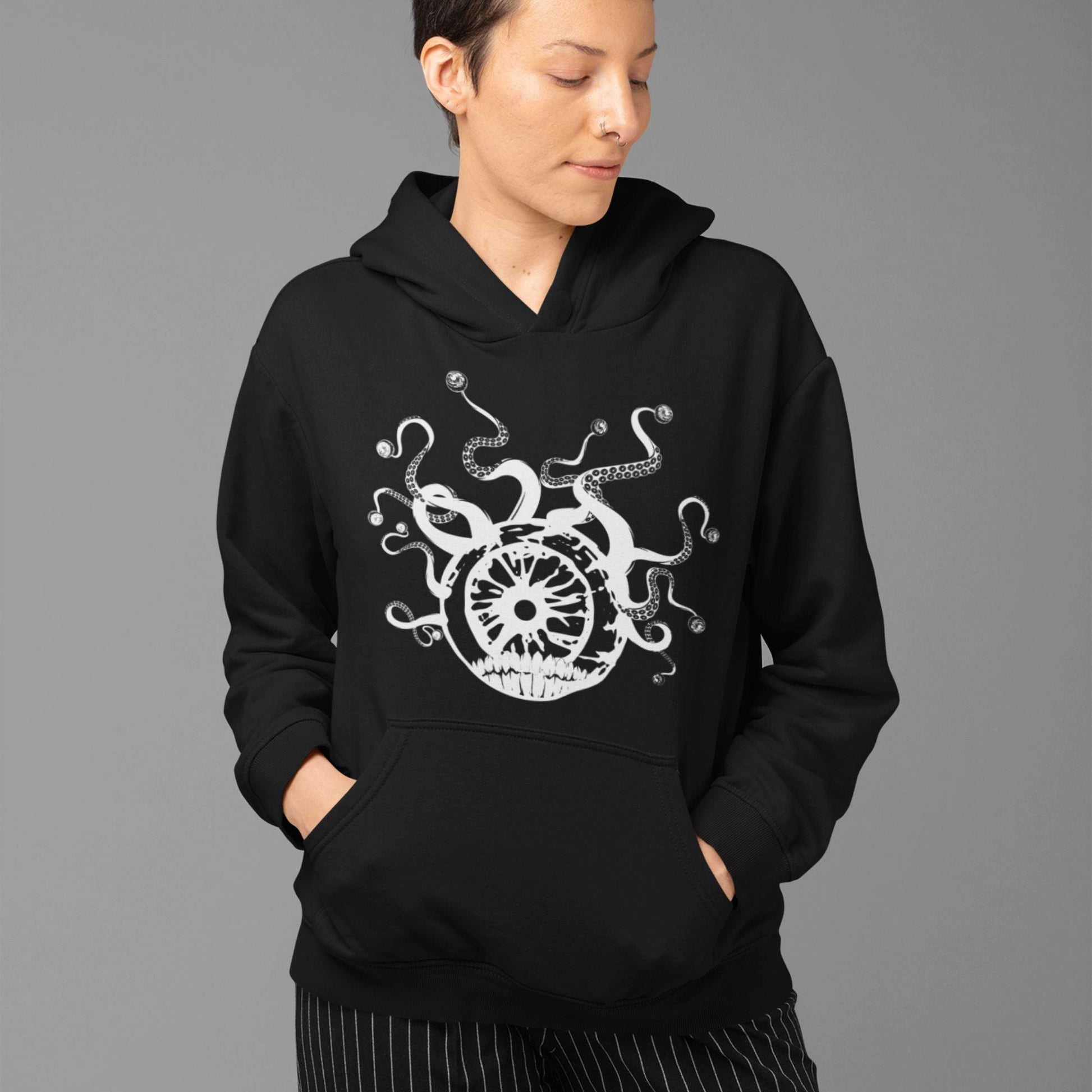 The Beholder in White Hoodie (Unisex)