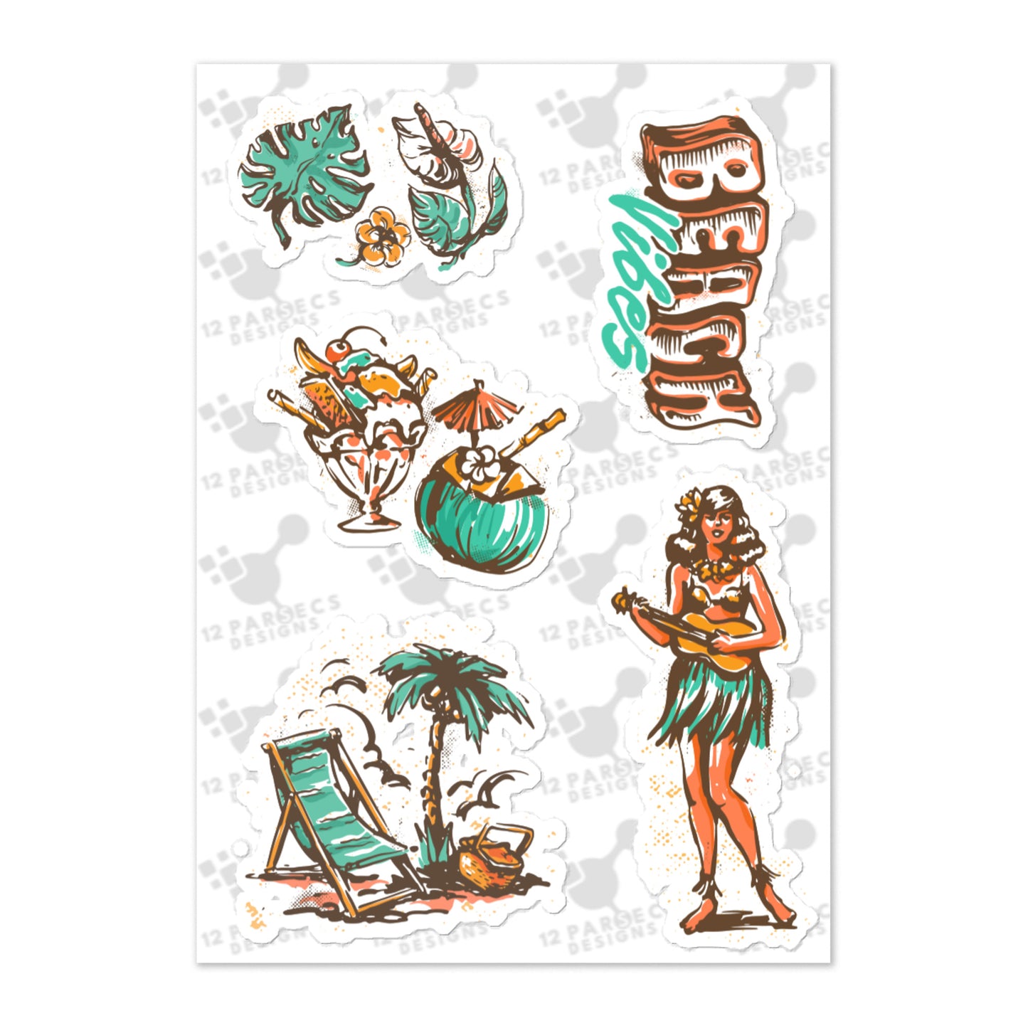 Vintage Hawaii Sticker Sheet