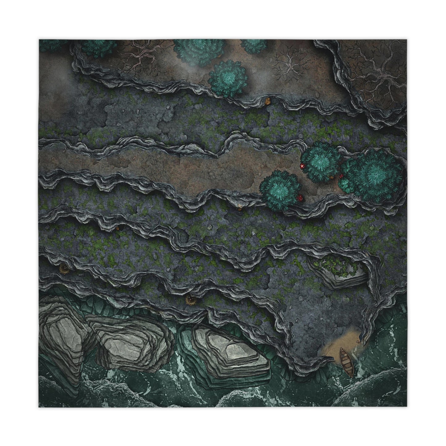 Oceanside Cliffs Gaming Table Cover